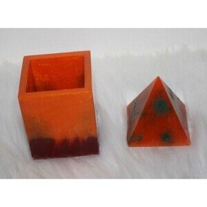 Set Of Two Desk Accessories Pen Holder Triangle Decor Office Homemade New